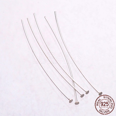 925 Sterling Silver Flat Head Pins STER-K017-40mm-S-1