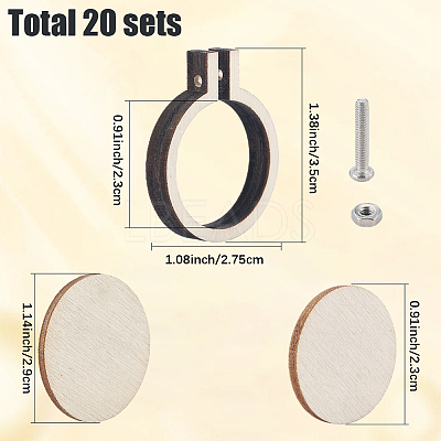 20 Boxs Wood Embroidery Hoops EMBR-SC0001-04B-1