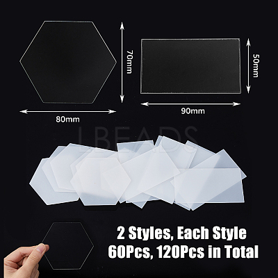 120Pcs 2 Style Transparent Acrylic Blank Place Cards AJEW-DC0001-28-1