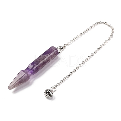 Natural Amethyst Pointed Dowsing Pendulums G-Q184-04G-P-1