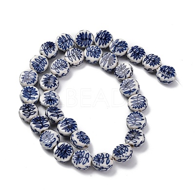 Handmade Blue and White Porcelain Beads Strands PORC-I027-15A-1