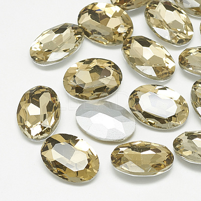 Pointed Back Glass Rhinestone Cabochons RGLA-T080-10x14mm-04-1