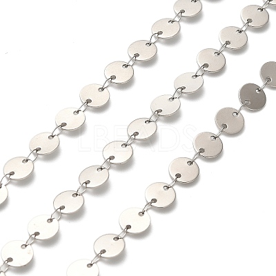 304 Stainless Steel Flat Sequin Chains CHS-A016-61P-A-1