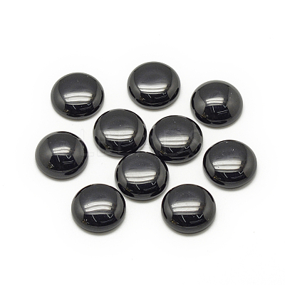 Synthetic Black Stone Cabochons X-G-R416-10mm-46-1-1