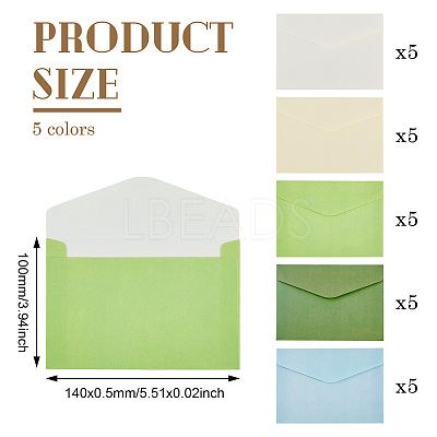 25Pcs 5 Colors Paper Envelopes AJEW-TA0002-41-1