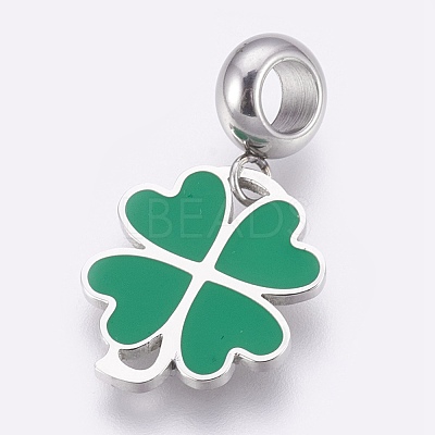304 Stainless Steel European Dangle Charms X-STAS-O097-08B-1