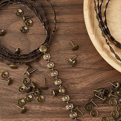5Bags Flower Iron Decoration Strip FIND-GF0008-41A-AB-1
