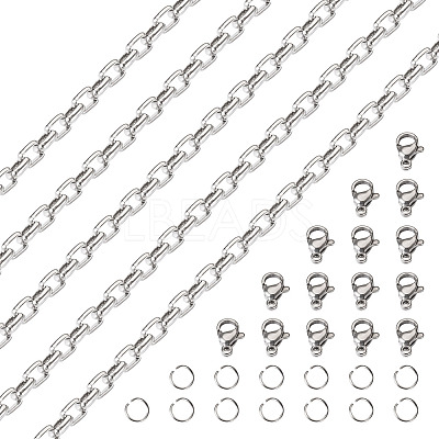 5M 304 Stainless Steel Rectangle Link Chains CHS-TA0001-55-1