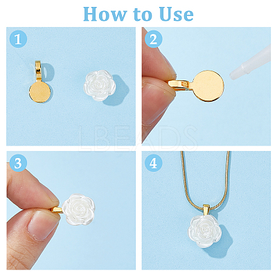 180Pcs 6 Style Tibetan Style Alloy Glue On Flat Pad Pendant Bails TIBEP-HS0001-02-1