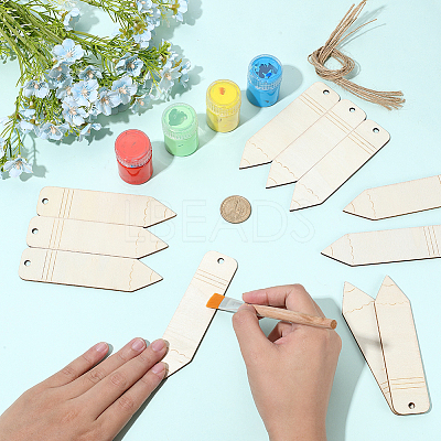 30Pcs Unfinished Wood Pencil Pendants WOOD-SP0001-82-1