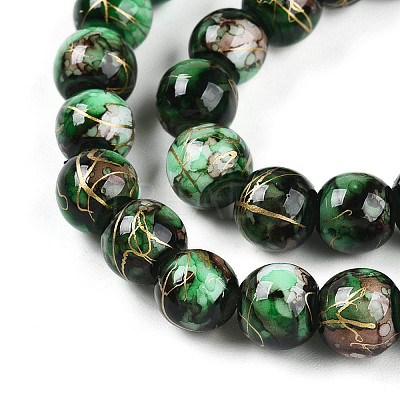 Baking Paint Glass Beads Strands DGLA-N003-8mm-B09-1