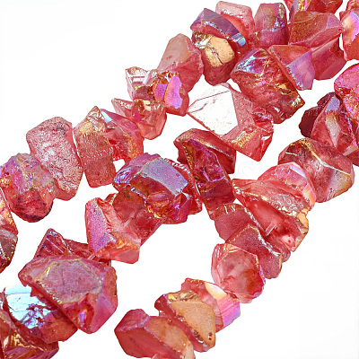 1 Strand Electroplated Natural Quartz Beads Strands G-PA0001-18B-1