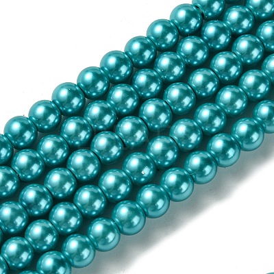 Eco-Friendly Dyed Glass Pearl Round Bead Strands LS-HY-A008-6mm-RB073-1