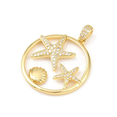 Ocean Brass Micro Pave Cubic Zirconia Pendants LS-KK-K411-04C-G-1