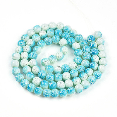 Transparent Baking Paint Glass Beads Strands DGLA-N009-10mm-05-1