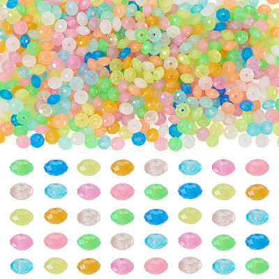 500Pcs Luminous PS Plastic Beads FIND-TA00009-13C-1