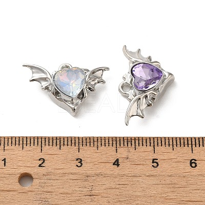 Spray Painted Alloy Micro Pave Cubic Zirconia Pendants PALLOY-O001-09P-1