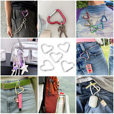 5Pcs Zinc Alloy Spring Gate Rings FIND-TA0009-73O-1