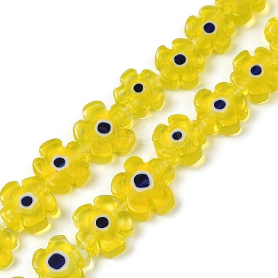 Handmade Millefiori Glass Bead Strands LAMP-J035-10mm-58-1