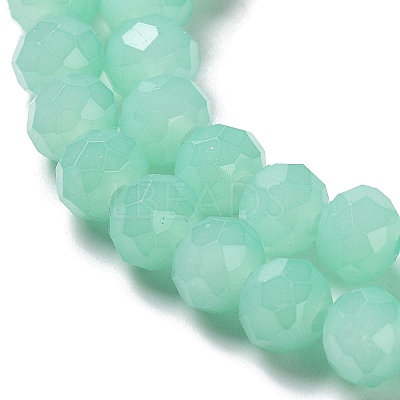 Baking Paint Imitation Jade Glass Bead Strands X-DGLA-A034-J6MM-A22-1