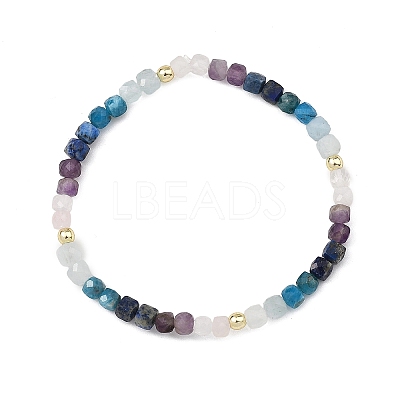 Natiral Mixed Gemstone & Electroplate Non-magnetic Synthetic Hematite Beads Stretch Bracelets for Women BJEW-JB14066-1
