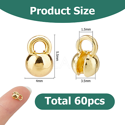 60Pcs Brass Bead Tips KK-HS0002-06-1