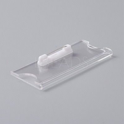 Transparent Acrylic Rectangle ID Card Sleeves Brooch Finding FIND-WH0108-54-1