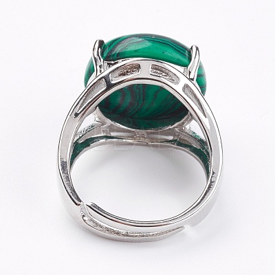 Adjustable Synthetic Malachite Finger Rings RJEW-F075-01I-1