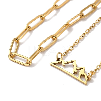 304 Stainless Steel Paperclip Chains & Cable Chain Bracelet Sets AJEW-U005-05E-G-1