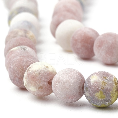 Natural Marble and Sesame Jasper/Kiwi Jasper Beads Strands X-G-T106-289-1