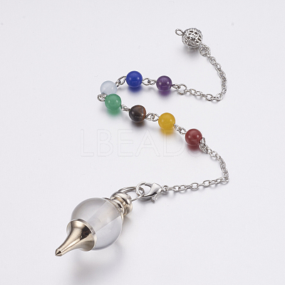 Natural Quartz Crystal Sphere Dowsing Pendulums MAK-P009-E05-1
