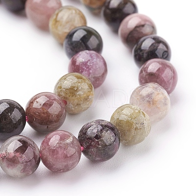 Natural Tourmaline Beads strands X-G-C076-8mm-10-1