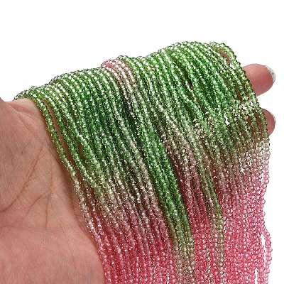Transparent Painted Glass Beads Strands DGLA-A034-T1mm-A18-1
