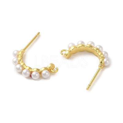 Rack Plating Brass Studs Earrings Findings EJEW-R162-32G-1