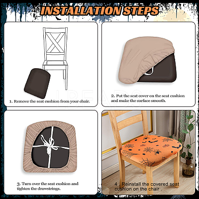 Hallowmas Polyester Chair Cover AJEW-WH20005-15A-1