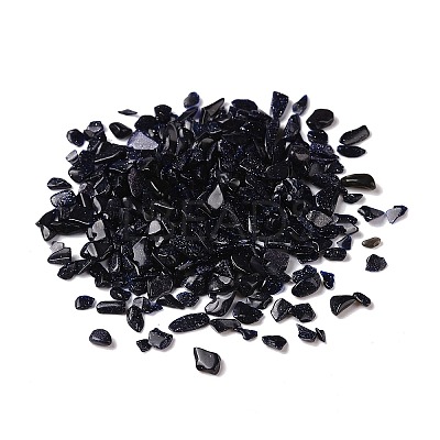 Synthetic Blue Goldstone Chip Beads X-G-I350-02-1