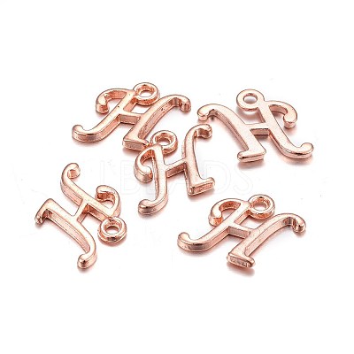 Rose Gold Plated Alloy Letter Pendants LS-X-PALLOY-J718-01RG-H-1