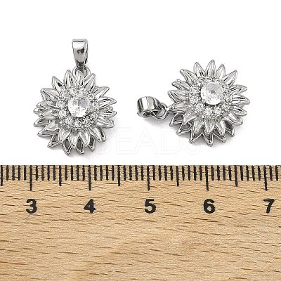 Brass Micro Pave Cubic Zirconia Rotatable Pendants KK-A287-11C-P-1