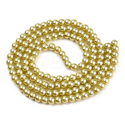 Baking Paint Pearlized Glass Pearl Round Bead Strands HY-Q003-6mm-67A-1