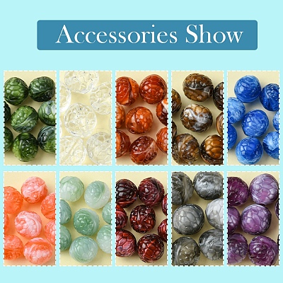 10 Colors 80Pcs Two-tone Opaque Acrylic Beads FIND-FS0002-68-1