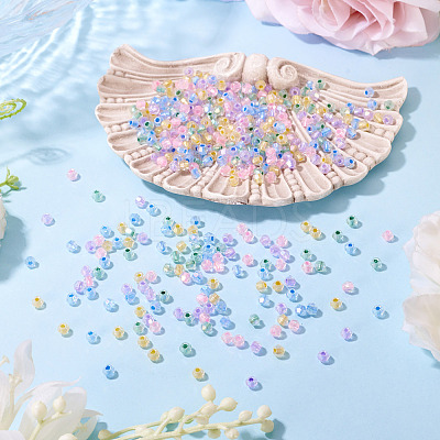 405Pcs Eletroplated Transparent Glass Beads GLAA-TA0003-66B-1