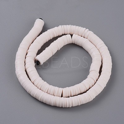 Flat Round Handmade Polymer Clay Beads LS-CLAY-R067-8.0mm-16-1
