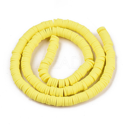 Handmade Polymer Clay Beads Strands CLAY-R089-6mm-126-1