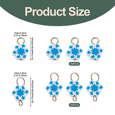 100Pcs 2 Style Christmas Handmade Polymer Clay Pendant and Connector Charms PALLOY-TAC0250-1