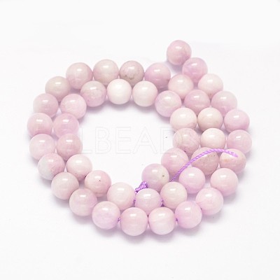 Round Natural Kunzite Beads Strands G-K068-26-8mm-1