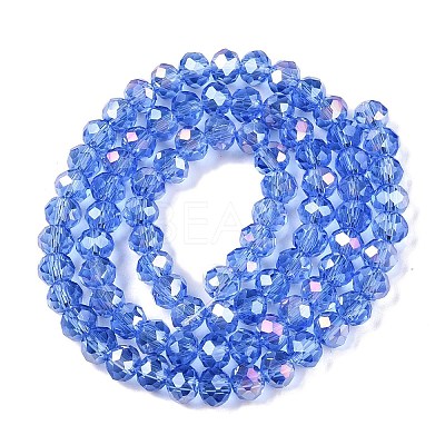 Electroplate Glass Beads Strands EGLA-A044-T6mm-B14-1