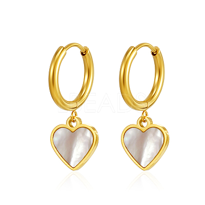 Stylish Heart Stainless Steel Hoop Earrings CL8045-2-1