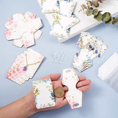 500Pcs 5 Style  Paper Necklace Display Cards DIY-YS0001-27-1