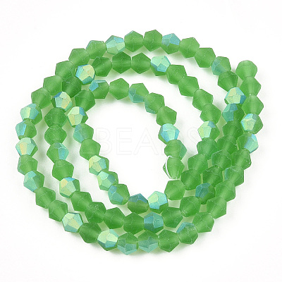 Imitate Austrian Crystal Bicone Frosted Glass Beads Strands EGLA-A039-T4mm-MB03-1