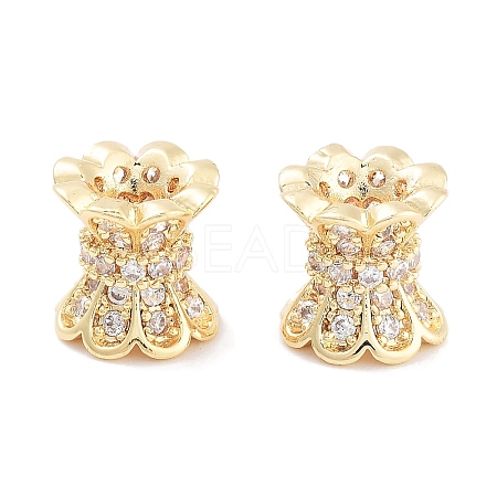 Brass Micro Pave Clear Cubic Zirconia Beads KK-P271-39B-05-1